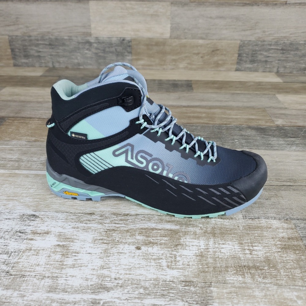 Asolo Eldo Mid GV Womens Hiking Boot Sz 7 Green Blue Black Megagrip Lace-Up